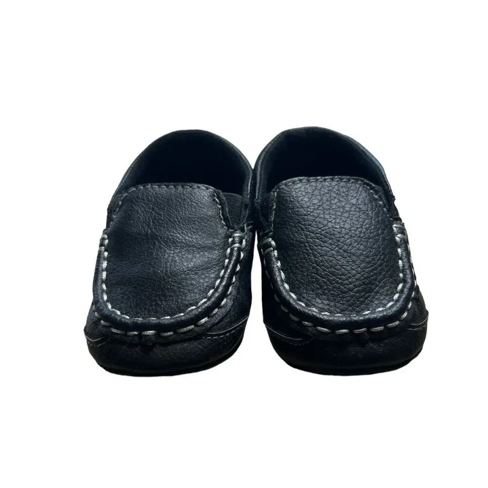 Rising Star Sz 3 Black Faux Leather Soft Sole Shoes